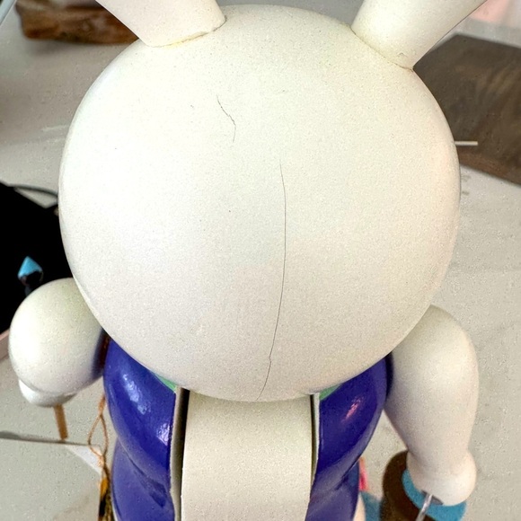 Em Merck Easter Bunny German Wood Multi Color Nutcracker Hangtag Vintage 1990 - Picture 7 of 10